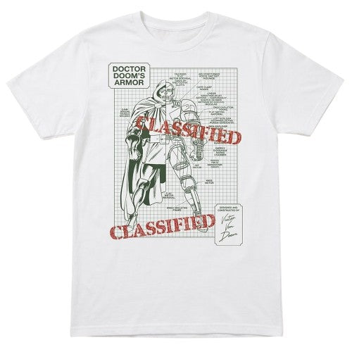 Front - Doctor Doom Womens/Ladies Doom´s Classified Armor Blueprint Fitted T-Shirt