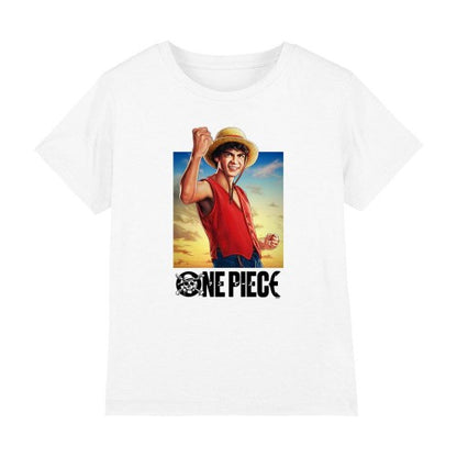 Front - One Piece Childrens/Kids Luffy Straw Hat T-Shirt