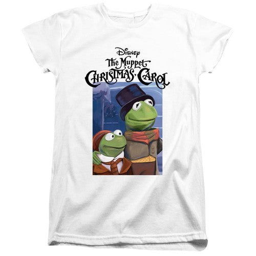 Front - The Muppets Christmas Carol Womens/Ladies Kermit Fitted Short-Sleeved T-Shirt