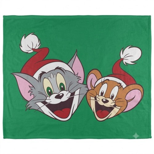 Front - Tom and Jerry Santa Hat Blanket