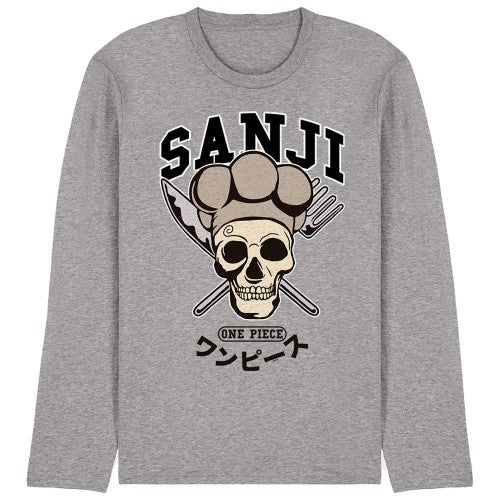 Front - One Piece Unisex Adult Sanji Skull Long-Sleeved T-Shirt