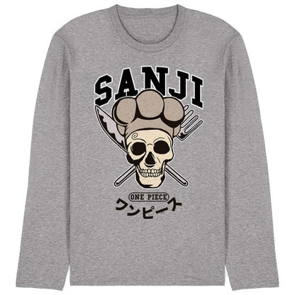 Front - One Piece Unisex Adult Sanji Skull Long-Sleeved T-Shirt