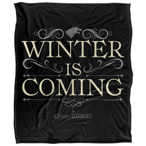 Front - Game of Thrones Winter Is Coming Silky Scroll Blanket