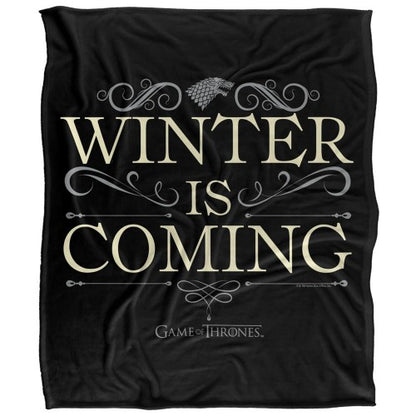 Front - Game of Thrones Winter Is Coming Silky Scroll Blanket