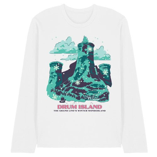Front - One Piece Unisex Adult Drum Island Winter Wonderland Long-Sleeved T-Shirt