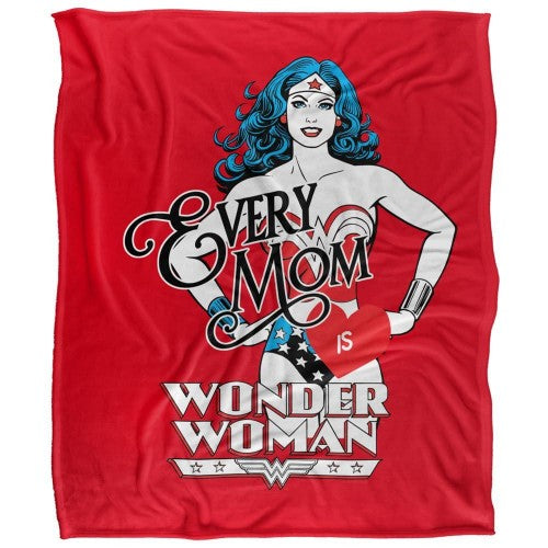 Front - Wonder Woman Womens/Ladies For Every Mom Fleece Mothers Day Blanket