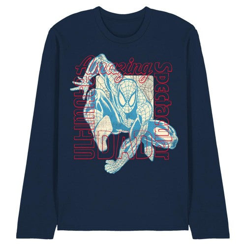 Front - Spider-Man Unisex Adult Spectacular Amazing Ultimate Long-Sleeved T-Shirt