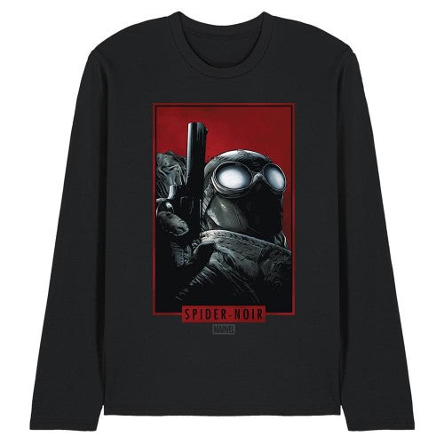 Front - Spider-Noir Unisex Adult Comic Cover Ringspun Cotton Long-Sleeved T-Shirt