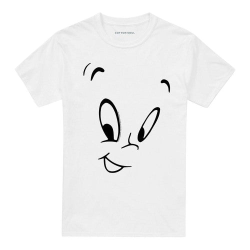 Front - Casper Unisex Adult Face Ringspun Cotton T-Shirt