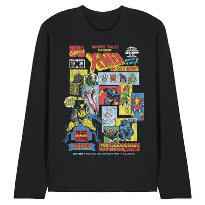 Front - X-Men Unisex Adult Comic Collage Ringspun Cotton Long-Sleeved T-Shirt