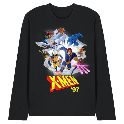 Front - X-Men 97 Unisex Adult Mutant Poster Ringspun Cotton Long-Sleeved T-Shirt