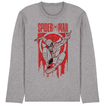Front - Spider-Man: Brand New Day Unisex Adult Swinging Hero Long-Sleeved T-Shirt