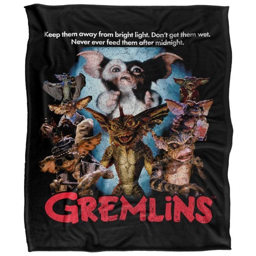 Front - Gremlins Movie Poster Mogwai Blanket