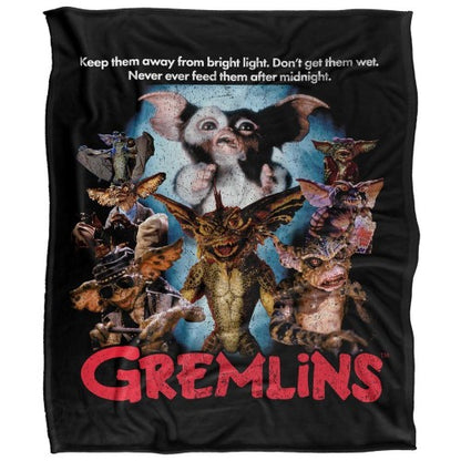 Front - Gremlins Movie Poster Mogwai Blanket