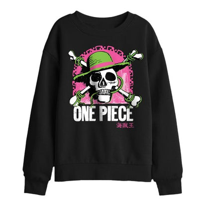 Front - One Piece Childrens/Kids Jolly Roger Sweatshirt