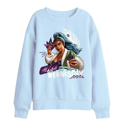 Front - One Piece Childrens/Kids Miss Wednesday Doodle Sweatshirt