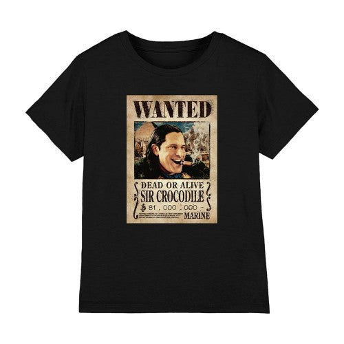 Front - One Piece Childrens/Kids Crocodile Wanted Poster T-Shirt