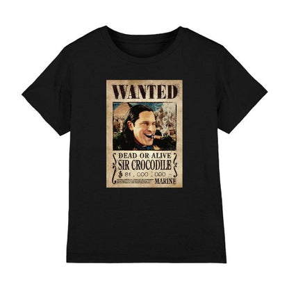 Front - One Piece Childrens/Kids Crocodile Wanted Poster T-Shirt
