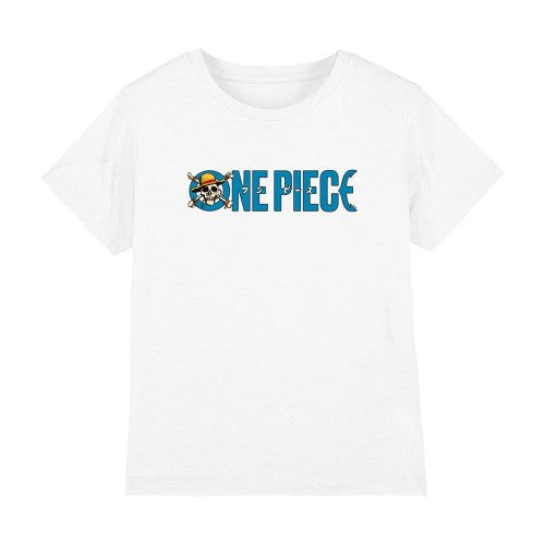 Front - One Piece Childrens/Kids Luffy Jolly Roger Logo T-Shirt