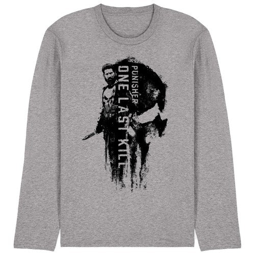 Front - The Punisher Unisex Adult One Last Kill Frank Castle Ringspun Cotton Long-Sleeved T-Shirt