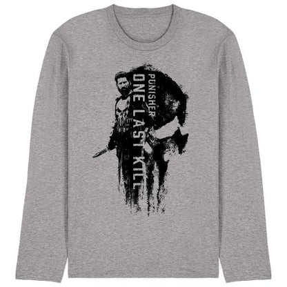 Front - The Punisher Unisex Adult One Last Kill Frank Castle Ringspun Cotton Long-Sleeved T-Shirt