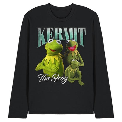 Front - The Muppets Unisex Adult Kermit Homage Ringspun Cotton Long-Sleeved T-Shirt