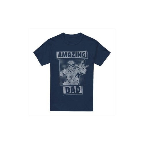 Front - Spider-Man Mens Amazing Dad Mono Fathers Day T-Shirt