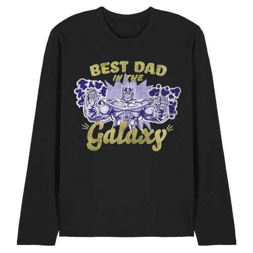 Front - Marvel Mens Best Dad In The Galaxy Thanos Long-Sleeved T-Shirt