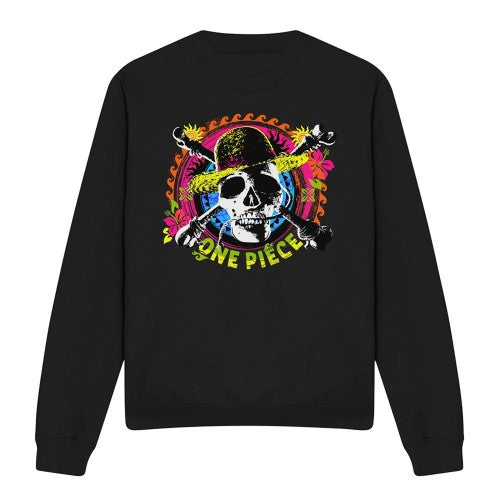 Front - One Piece Unisex Adult Jolly Roger Sweatshirt