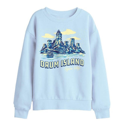 Front - One Piece Childrens/Kids Drum Island Postcard Sweatshirt