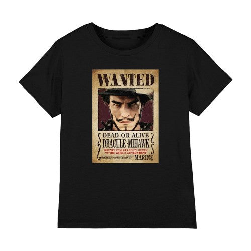 Front - One Piece Childrens/Kids Wanted Dracule Mihawk Ringspun Cotton T-Shirt