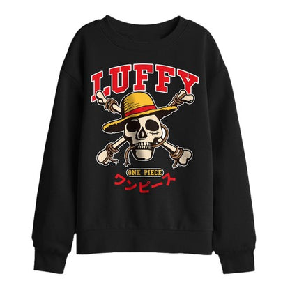 Front - One Piece Childrens/Kids Luffy Collegic Sweatshirt