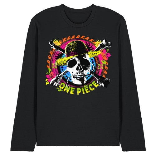 Front - One Piece Unisex Adult Jolly Roger Long-Sleeved T-Shirt