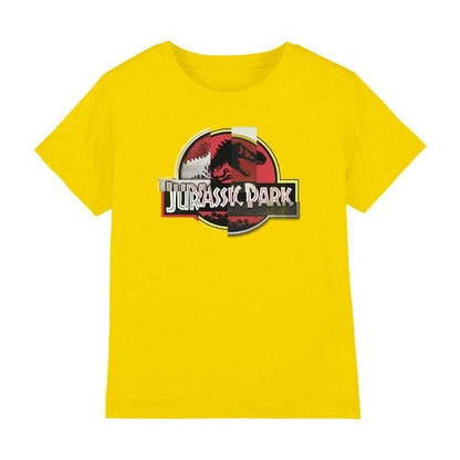 Front - Jurassic Park Childrens/Kids Collage Ringspun Cotton T-Shirt