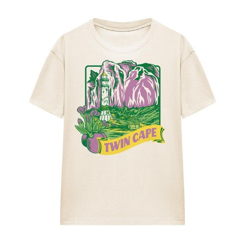Front - One Piece Womens/Ladies Twin Cape Lighthouse Poster T-Shirt