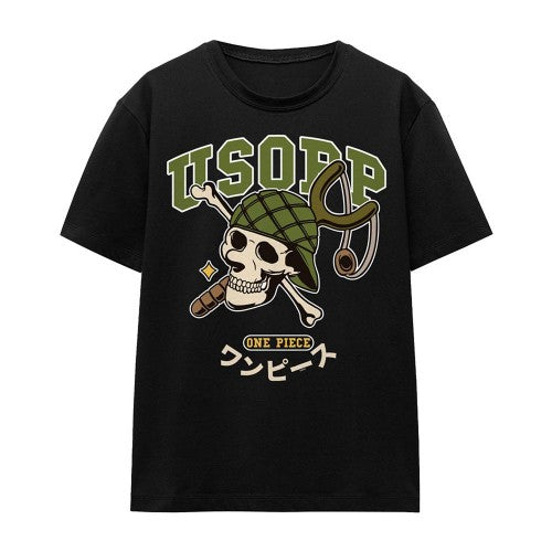 Front - One Piece Womens/Ladies Usopp Collegic Skull T-Shirt