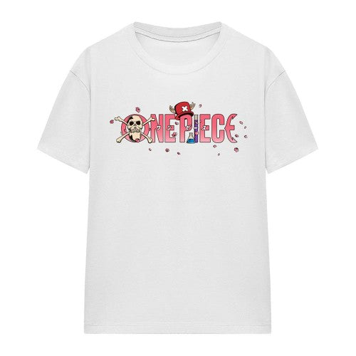 Front - One Piece Womens/Ladies Tony Tony Chopper Cherry Blossom Logo T-Shirt