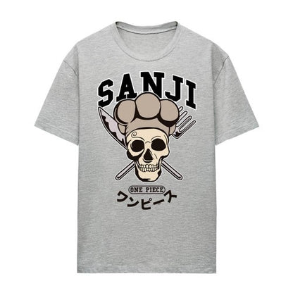 Front - One Piece Womens/Ladies Sanji Collegic Skull T-Shirt