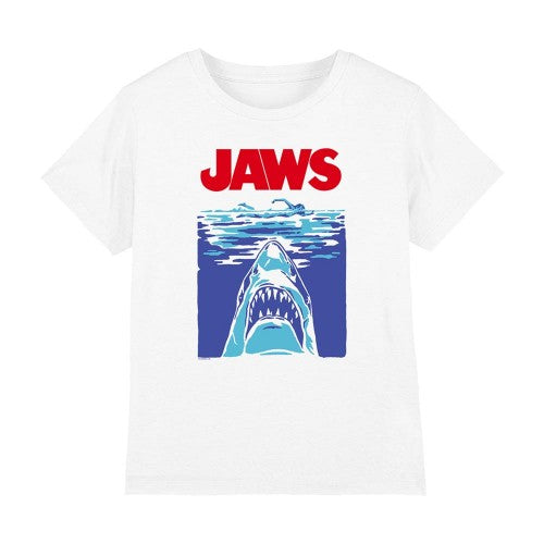 Front - Jaws Childrens/Kids 50th Poster T-Shirt
