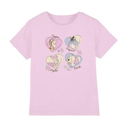 Front - Winnie the Pooh Childrens/Kids And Friends Hearts T-Shirt