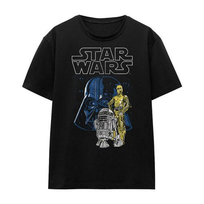 Front - Star Wars Womens/Ladies Vader And Droids T-Shirt