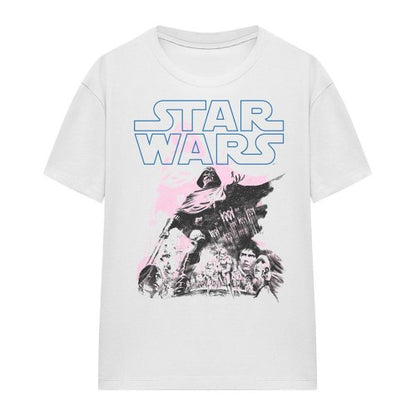 Front - Star Wars Womens/Ladies Darth Vader Retro Poster T-Shirt