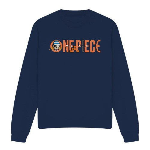 Front - One Piece Unisex Adult Nami Tangerine Midweight Logo Sweatshirt