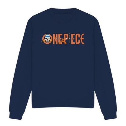 Front - One Piece Unisex Adult Nami Tangerine Midweight Logo Sweatshirt