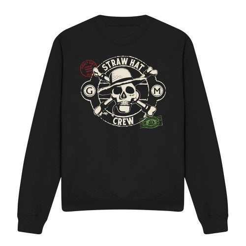 Front - One Piece Unisex Adult Straw Hat Crew Sweatshirt