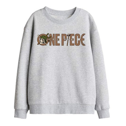 Front - One Piece Childrens/Kids Usopp Logo Heather Sweatshirt