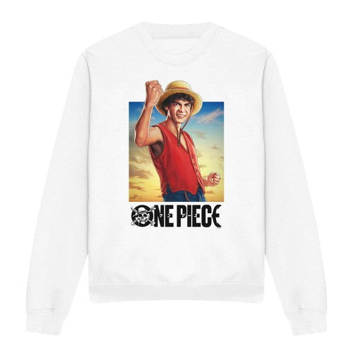 Front - One Piece Unisex Adult Luffy Straw Hat Sweatshirt