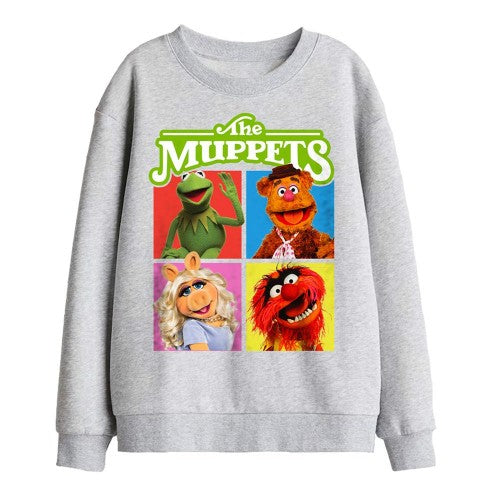 Front - The Muppets Childrens/Kids Character Boxes Heather Sweatshirt