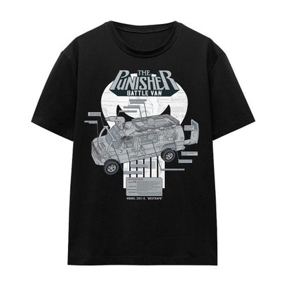Front - The Punisher Womens/Ladies Battle Van Specs T-Shirt