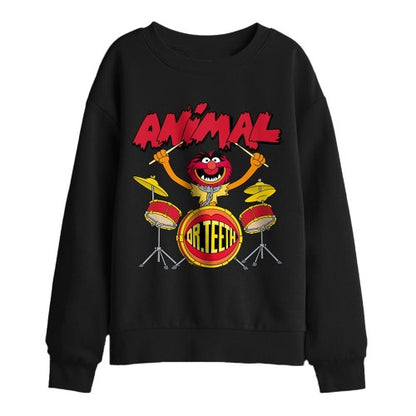 Front - The Muppets Childrens/Kids Animal Drum Sweatshirt